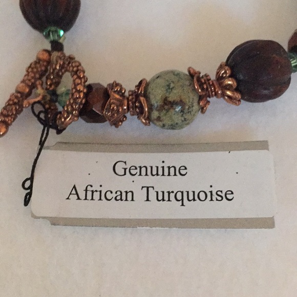 Handcrafted African turquoise bracelet - Picture 2 of 2